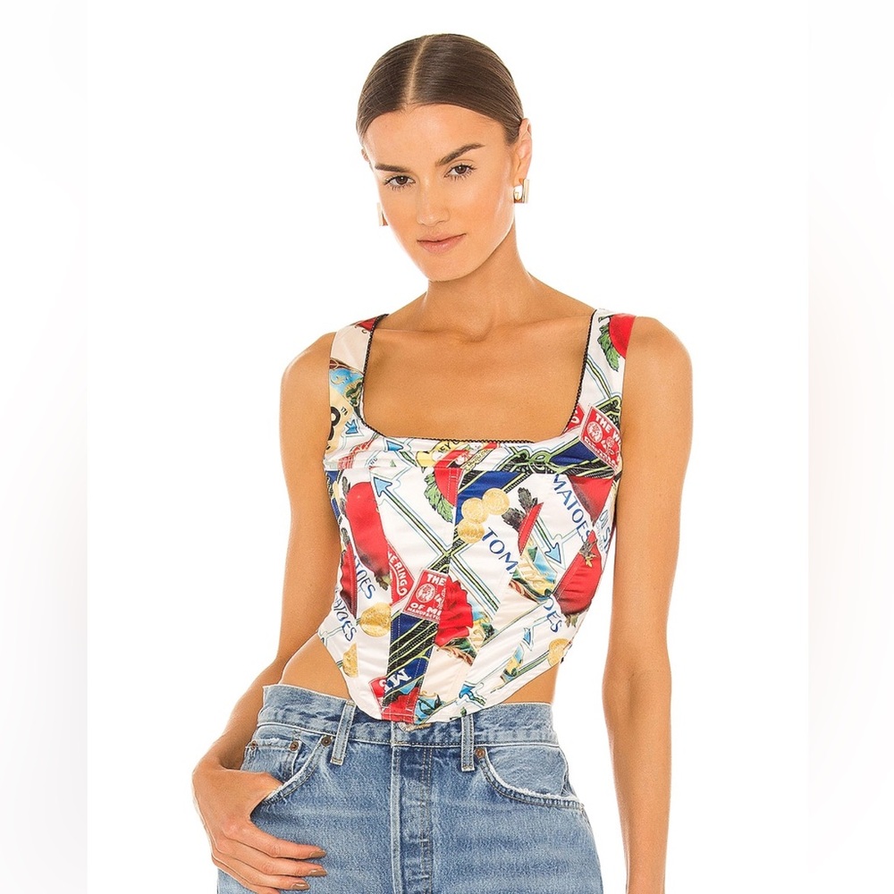 Miaou Red and Blue Graphic Crop Top